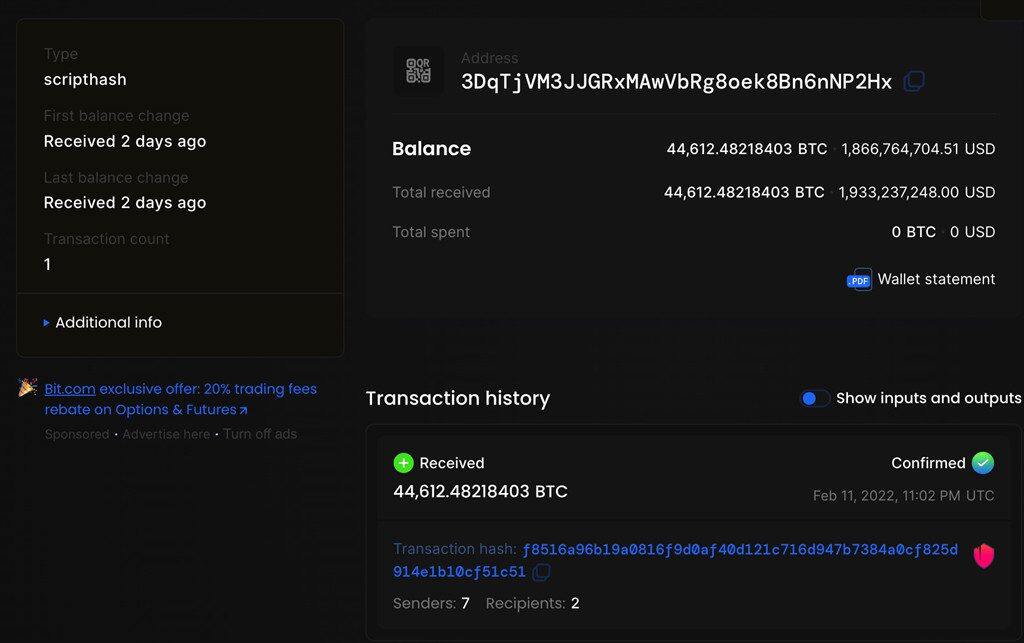 抄底情绪弥漫？新鲸鱼存44612枚BTC 成第14大持有量钱包-第2张图片-欧易下载