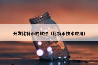 开发比特币的软件（比特币技术应用）