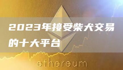 2023年接受柴犬交易的十大平台1