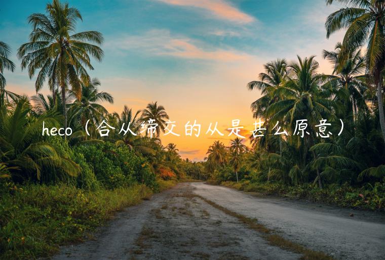 hco（合从缔交的从是甚么原意）-第1张图片-binance下载