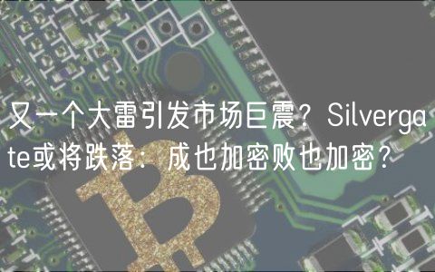 又一个大雷引发市场巨震?Silvergate或将跌落:成也加密败也加密?-第1张图片-欧易下载 又一个大雷引发市场巨震?Silvergate或将跌落:成也加密败也加密?-第1张图片-欧易下载