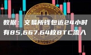 数据：交易所钱包近24小时有85,667.64枚BTC流入